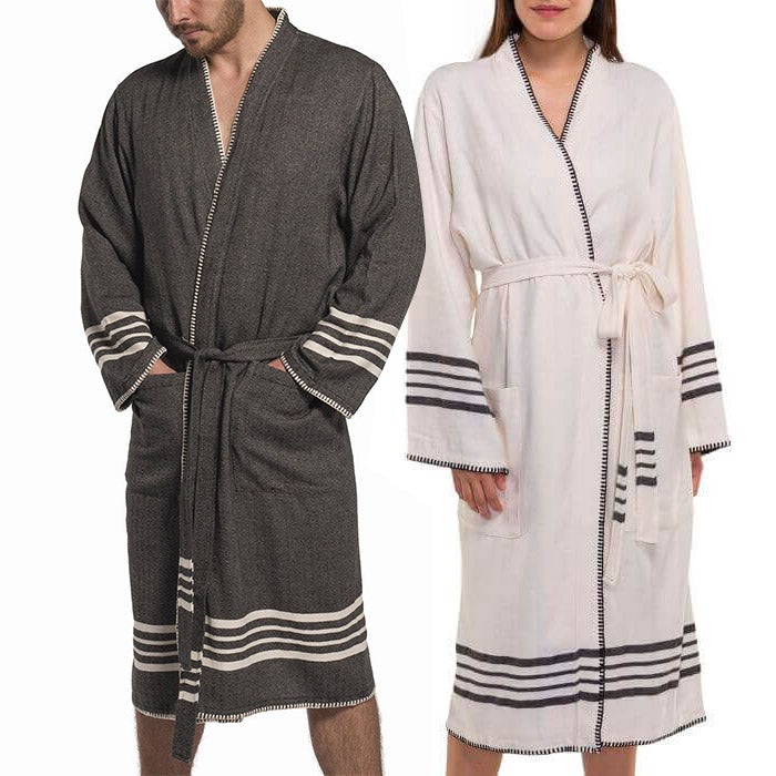 WellNest Organic Turkish Kimono Spa Robe | Lightweight Luxury