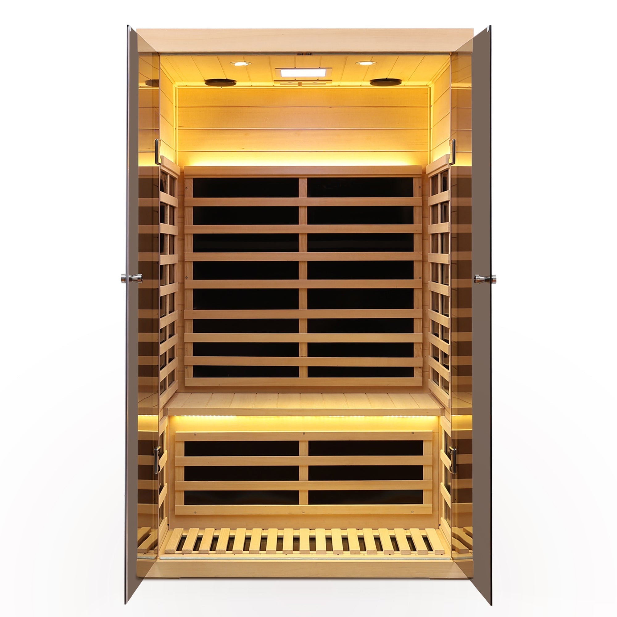 WellNest 2-Person Hemlock Infrared Sauna – Panoramic Double Door Series