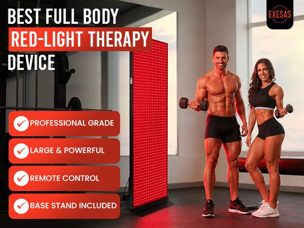 EXESAS 800 LED, 4000W Dual-Chip, Red Light Therapy Device for Full Body, 4-Wavelengths Infrared LED Panel for Skin, Weight, Pain, Wellness