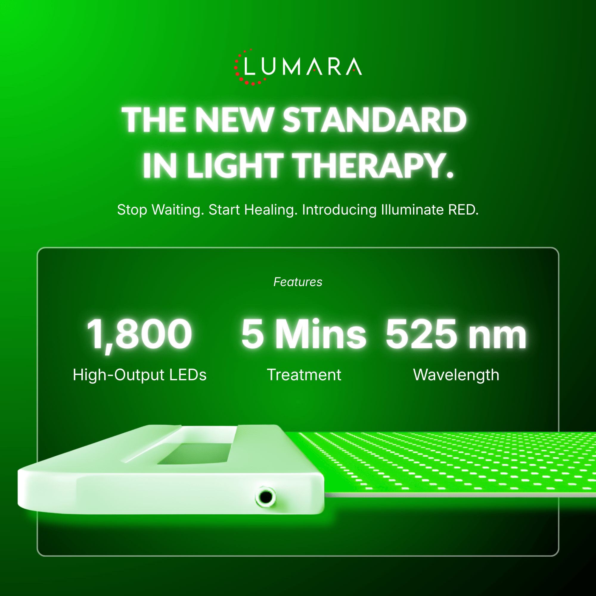 Lumara™ Illuminate LED Light Therapy Panel - Illuminate Green