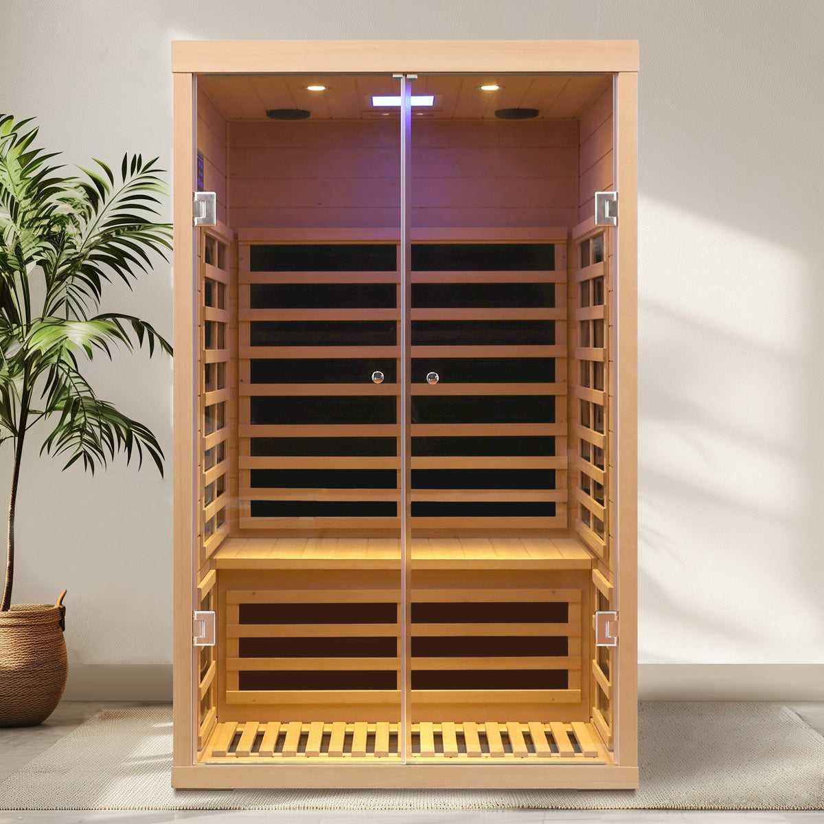 WellNest 2-Person Hemlock Infrared Sauna – Panoramic Double Door Series