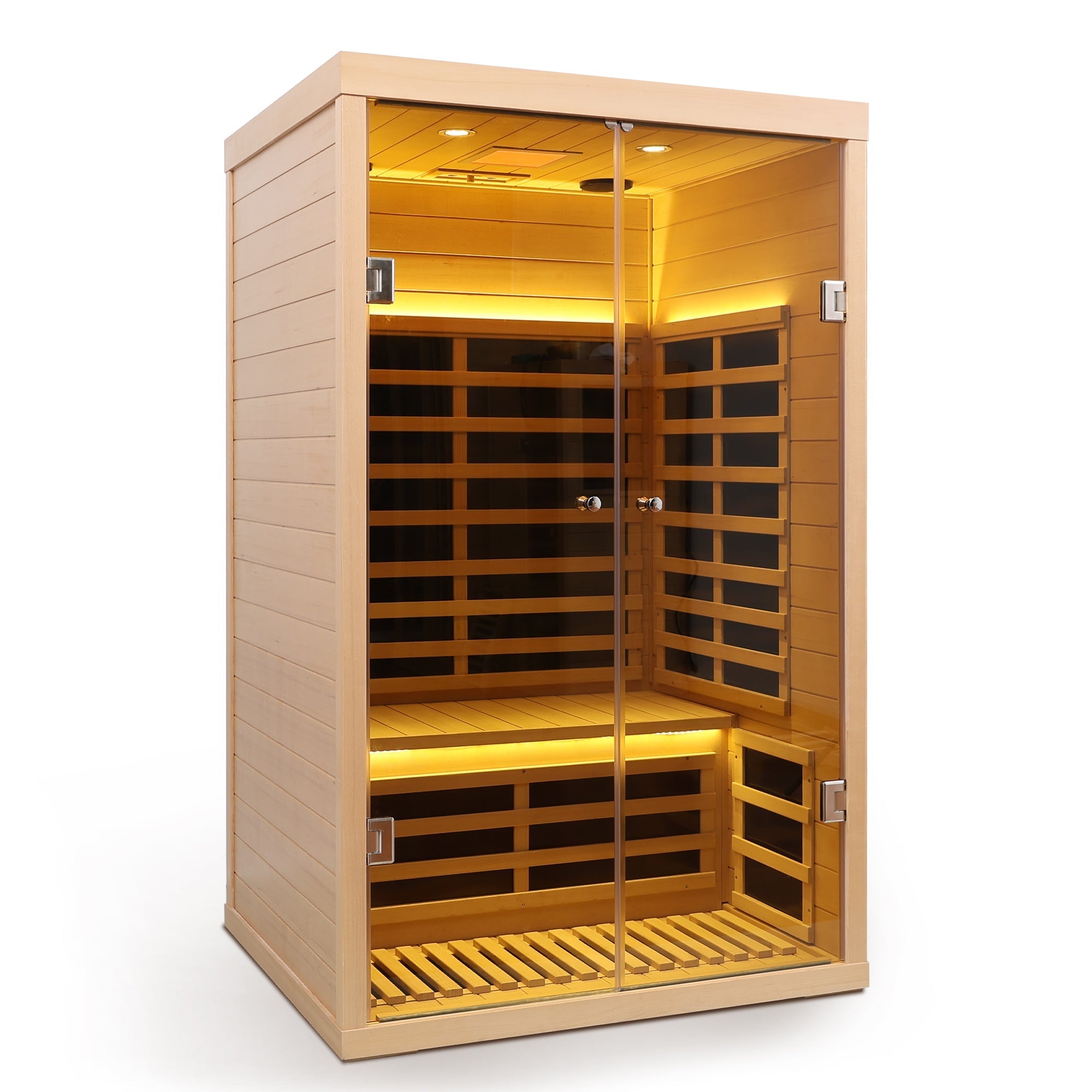 WellNest 2-Person Hemlock Infrared Sauna – Panoramic Double Door Series