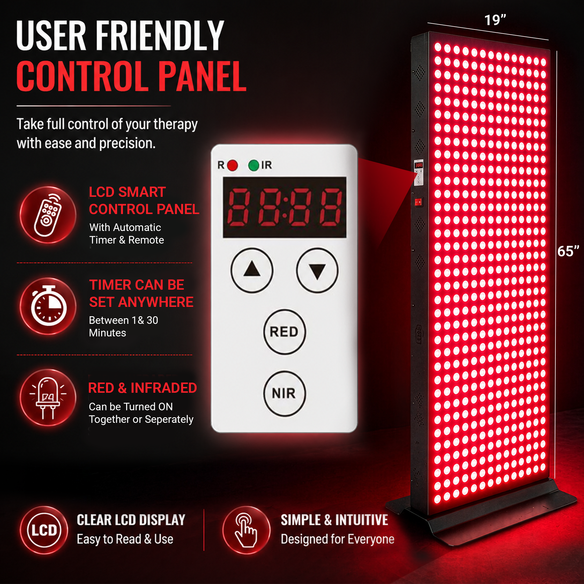 EXESAS 800 LED, 4000W Dual-Chip, Red Light Therapy Device for Full Body, 4-Wavelengths Infrared LED Panel for Skin, Weight, Pain, Wellness