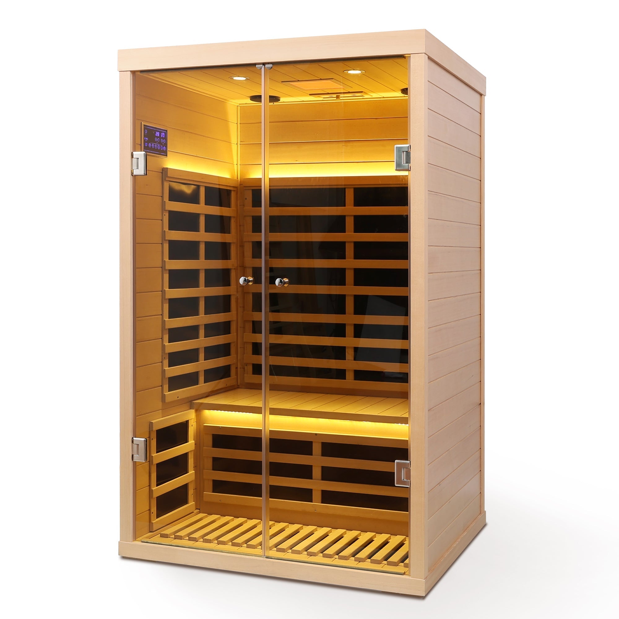 WellNest 2-Person Hemlock Infrared Sauna – Panoramic Double Door Series