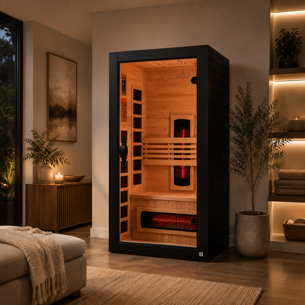Dynamic Santorini 1-2 Person Full Spectrum Near Zero EMF FAR IR Sauna (DYN-6009-03 FS)
