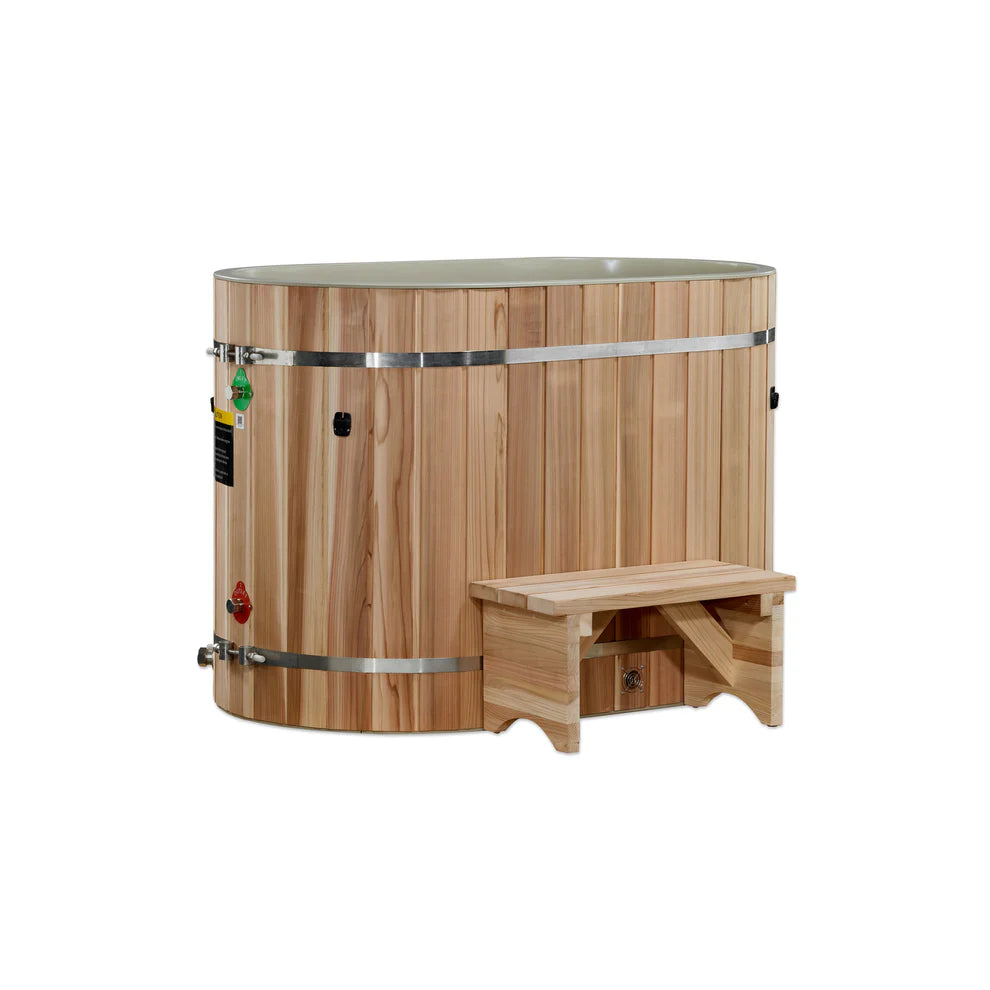 DCT Oval Barrel Tub Cold Plunge (50-P) Pacific Cedar - 34 IN-OUT without Motor