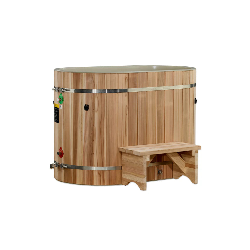 DCT Oval Barrel Tub Cold Plunge (50-P) Pacific Cedar - 34 IN-OUT without Motor