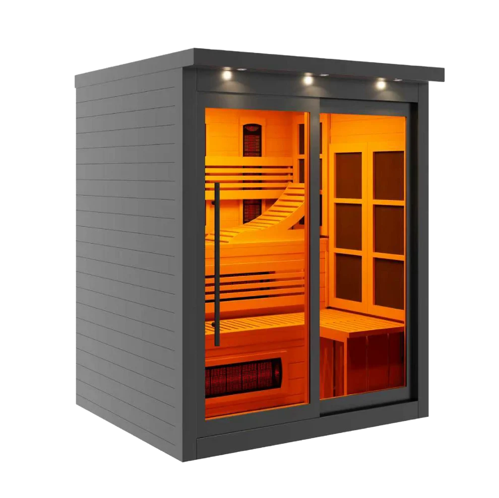New 2026 Model Golden Designs 6 Person Near Zero EMF Far IR Sauna - Black Edition (GDI-6996-02EliteBLK)