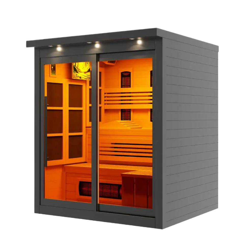Golden Designs 6 Person Black Full Spectrum Near Zero EMF FAR IR Sauna (GDI-6996-03-FS)