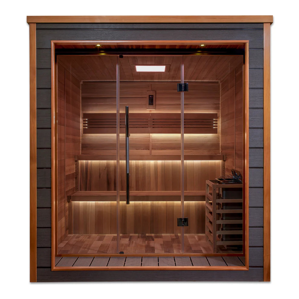 Golden Designs Bergen | 6-Person Indoor/Outdoor Traditional Sauna