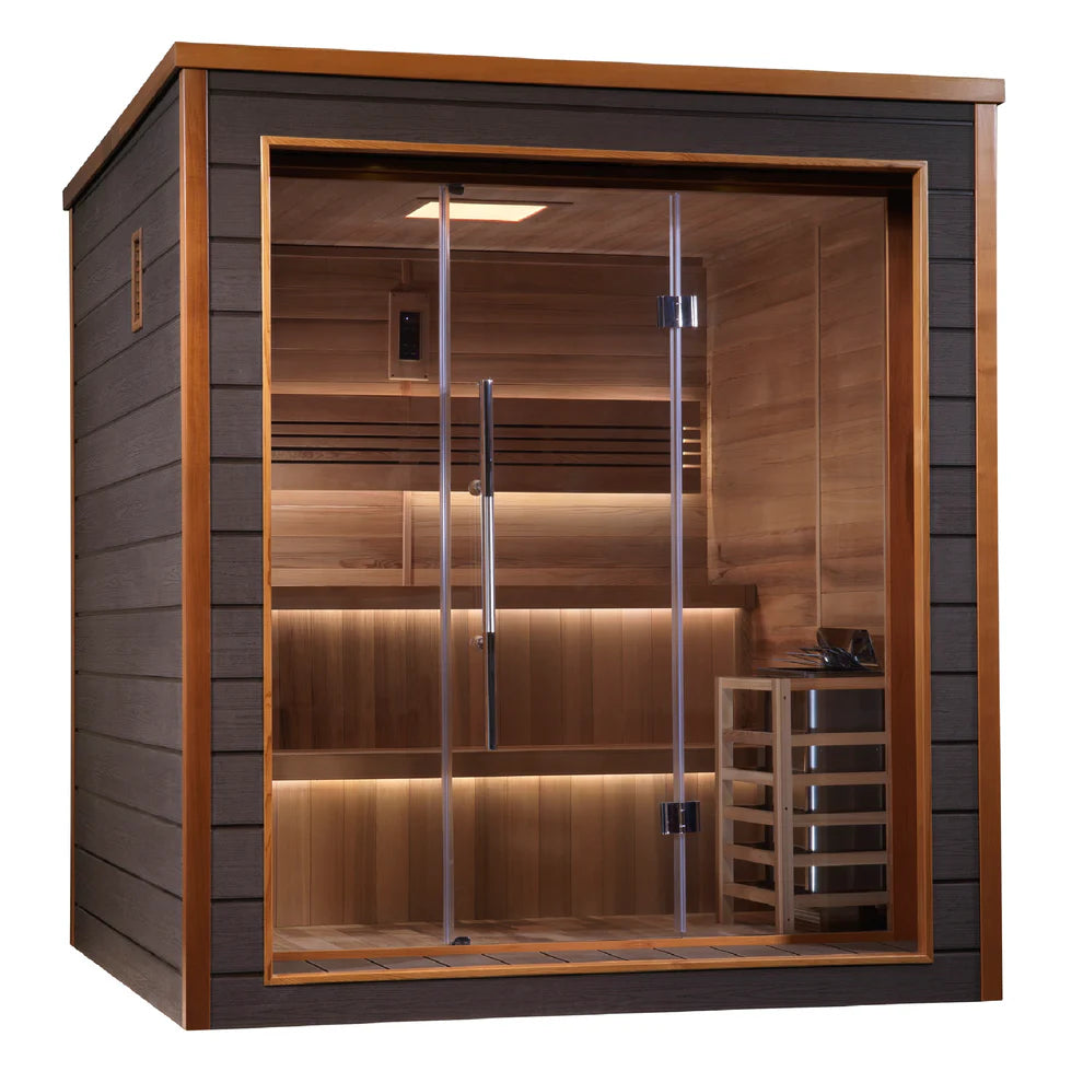 Golden Designs Bergen | 6-Person Indoor/Outdoor Traditional Sauna