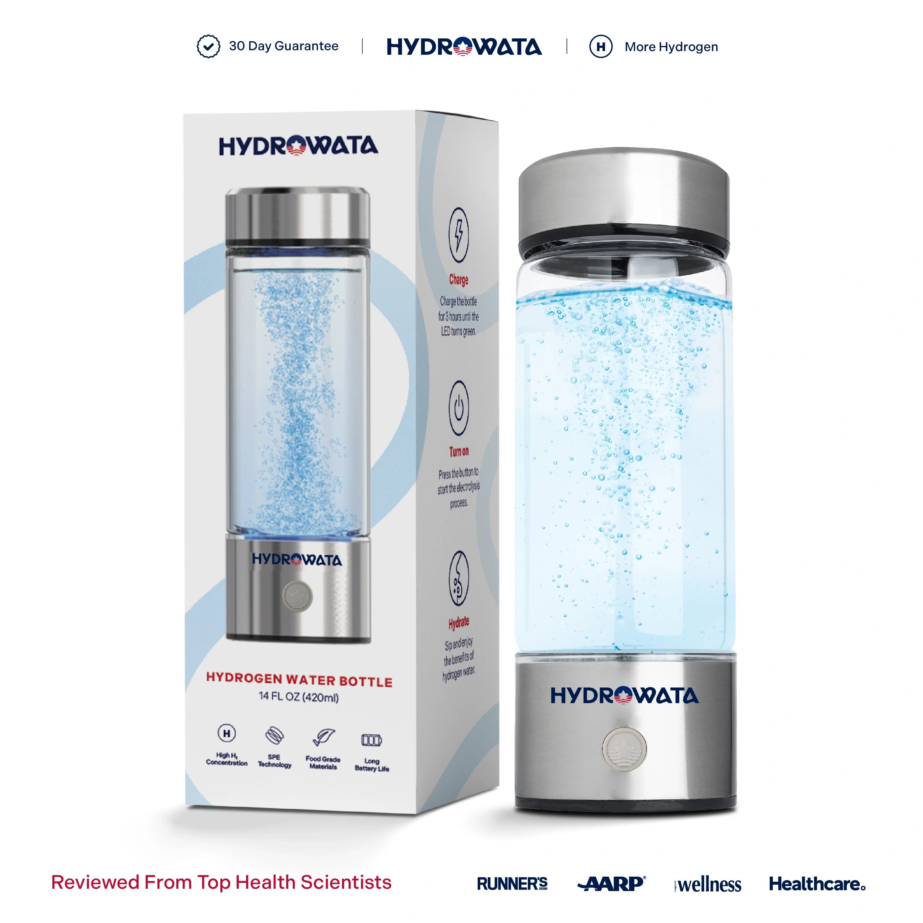 WellNest HydroWata™ Hydrogen Water Bottle – Recovery Hydration Series
