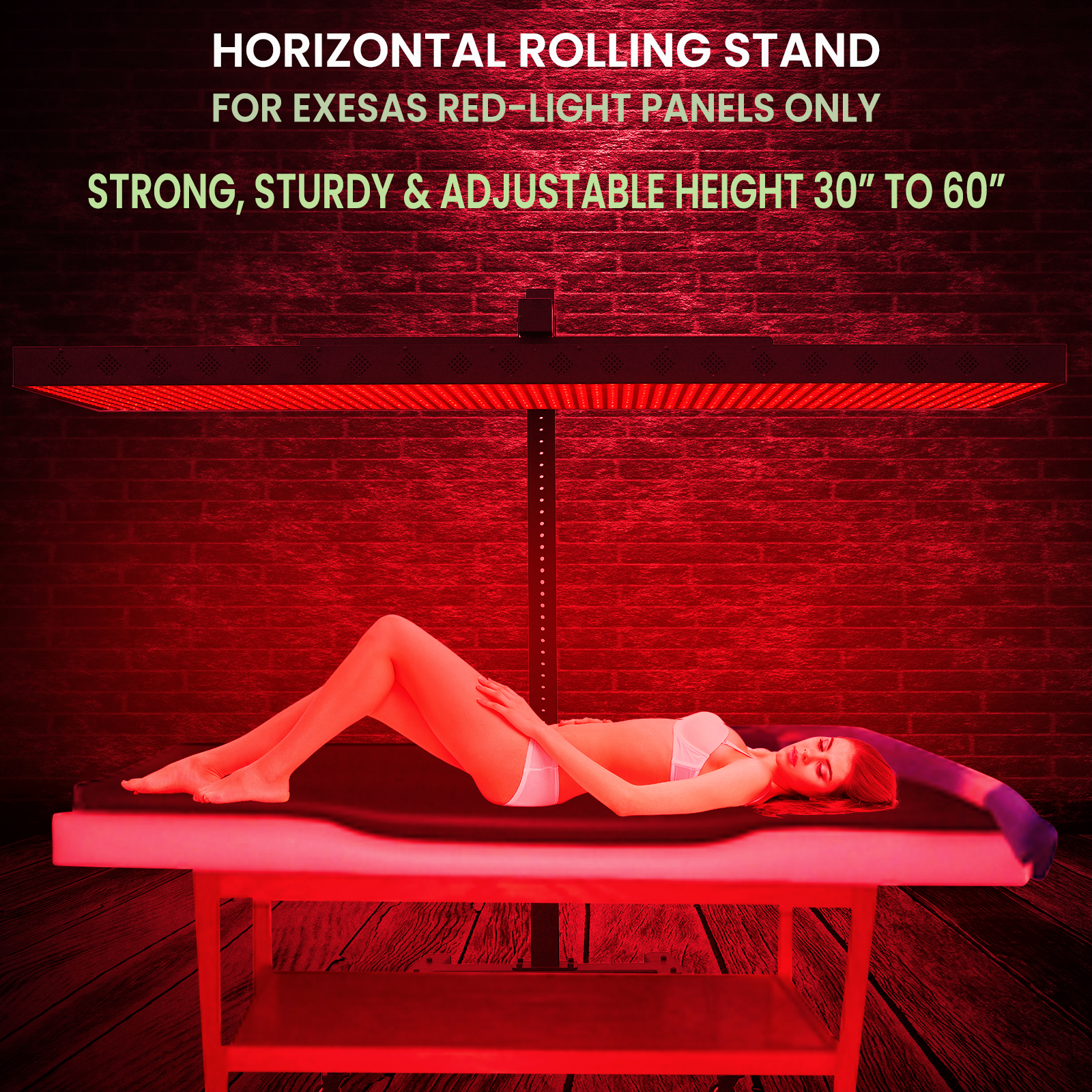 EXESAS Horizontal Rolling Stand | Red Light Therapy Panels, Compatible only with EXESAS Panels. (Stand Only, Panel Sold Separately)