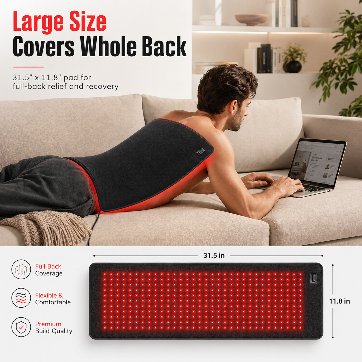 WellNest FullGlow™ Red Light Therapy Pad – Recovery Wrap Series