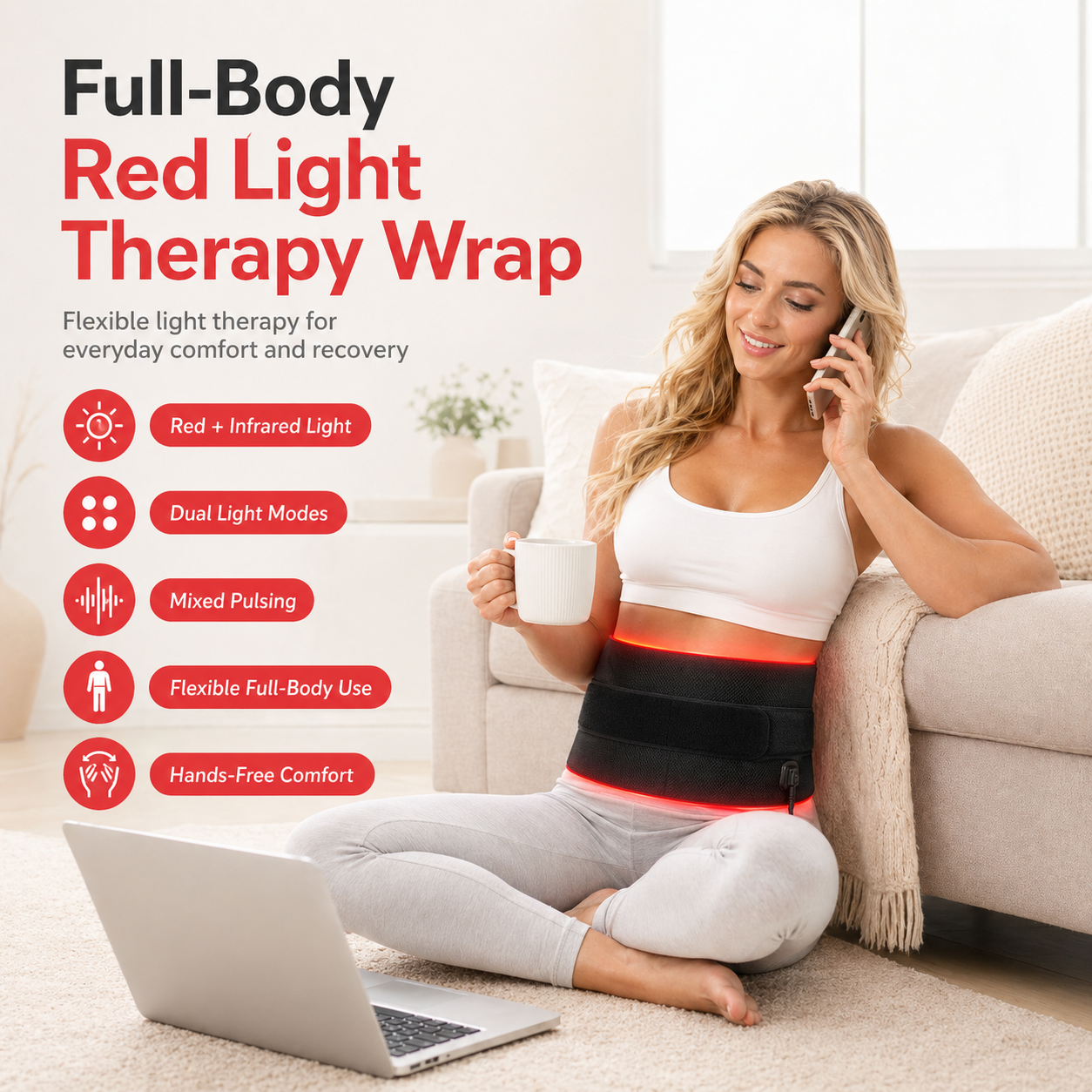WellNest FullGlow™ Red Light Therapy Pad – Recovery Wrap Series