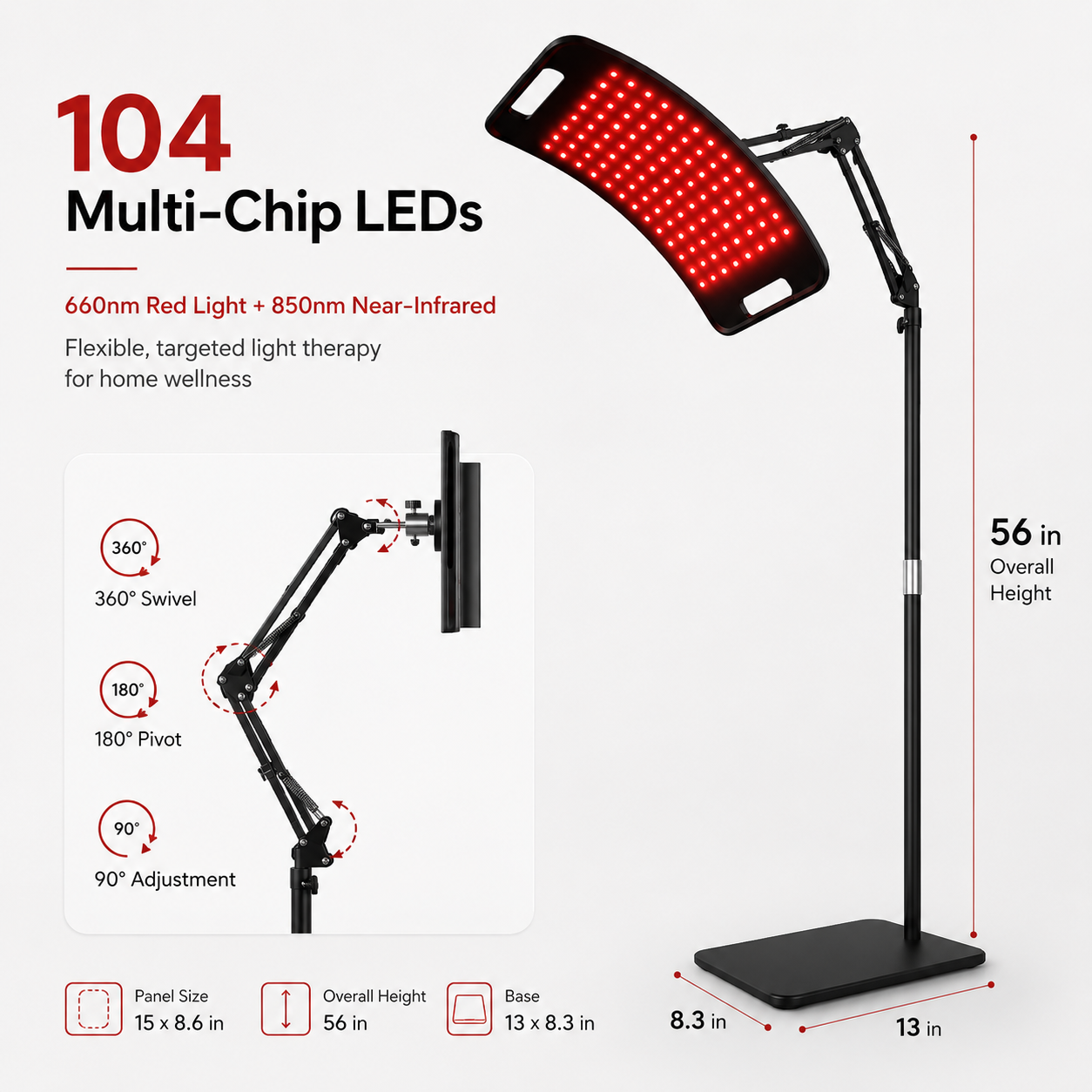 WellNest FullGlow™ Compact Red Light & Near-Infrared Panel System - 12W