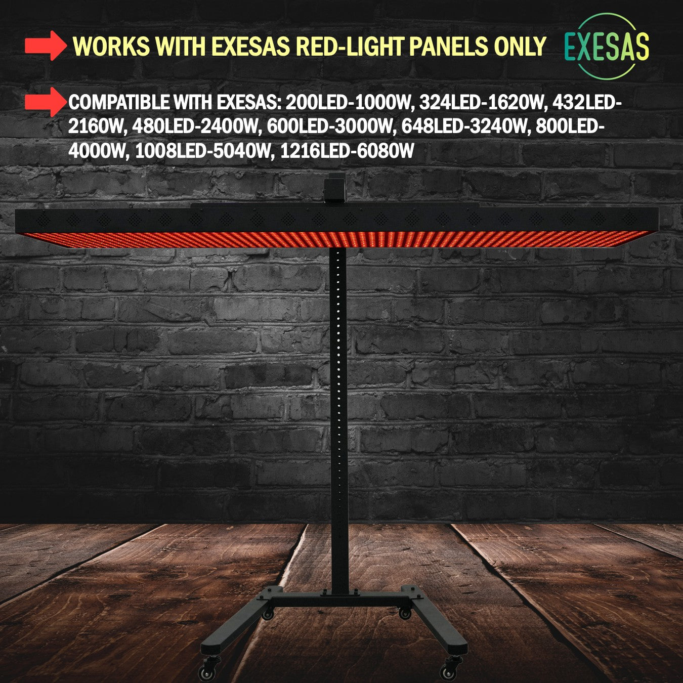 EXESAS Horizontal Rolling Stand | Red Light Therapy Panels, Compatible only with EXESAS Panels. (Stand Only, Panel Sold Separately)
