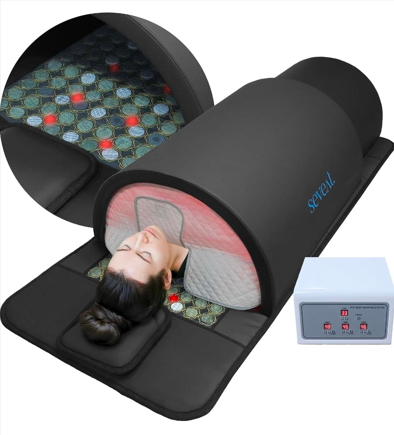 Portable Infrared NeatFi Sauna Dome | 1300W Power | Near-Zero EMF | Full-Body Dry Sauna with Therapeutic Jade Stones | Home Wellness & Relaxation (Black)