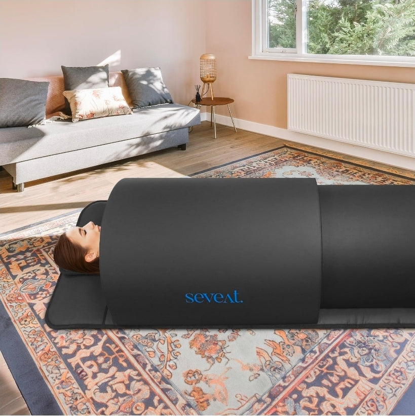 Portable Infrared NeatFi Sauna Dome | 1300W Power | Near-Zero EMF | Full-Body Dry Sauna with Therapeutic Jade Stones | Home Wellness & Relaxation (Black)