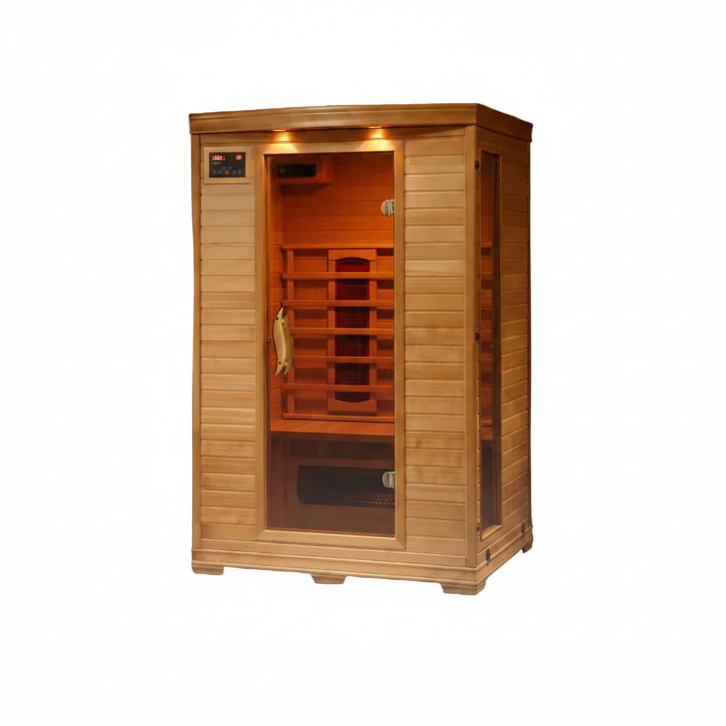 2-Person Hemlock Infrared Sauna with 5 Ceramic Heaters