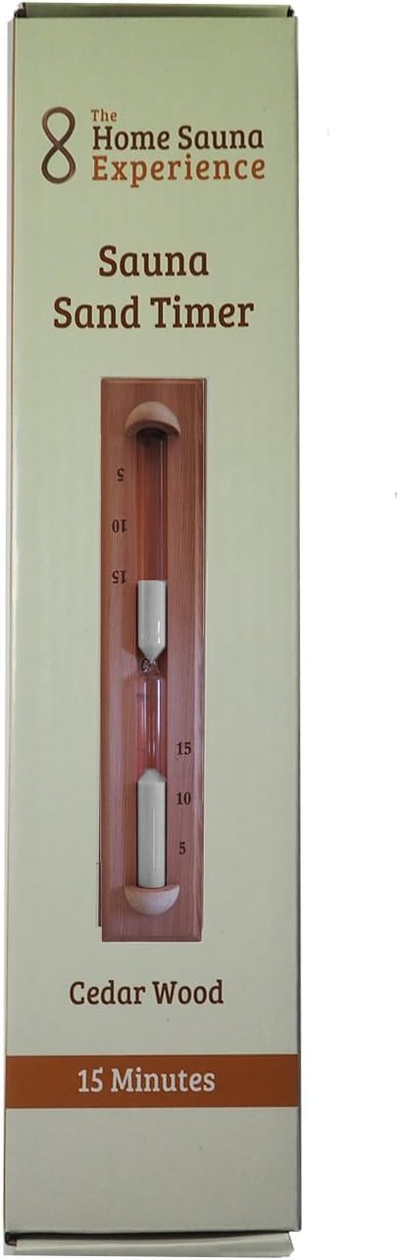 HSE Deluxe Cedar Wall-Mounted Rotating Sauna Sand Timer-15 Minutes-Choose Your Sand Color (15 Minutes, White)