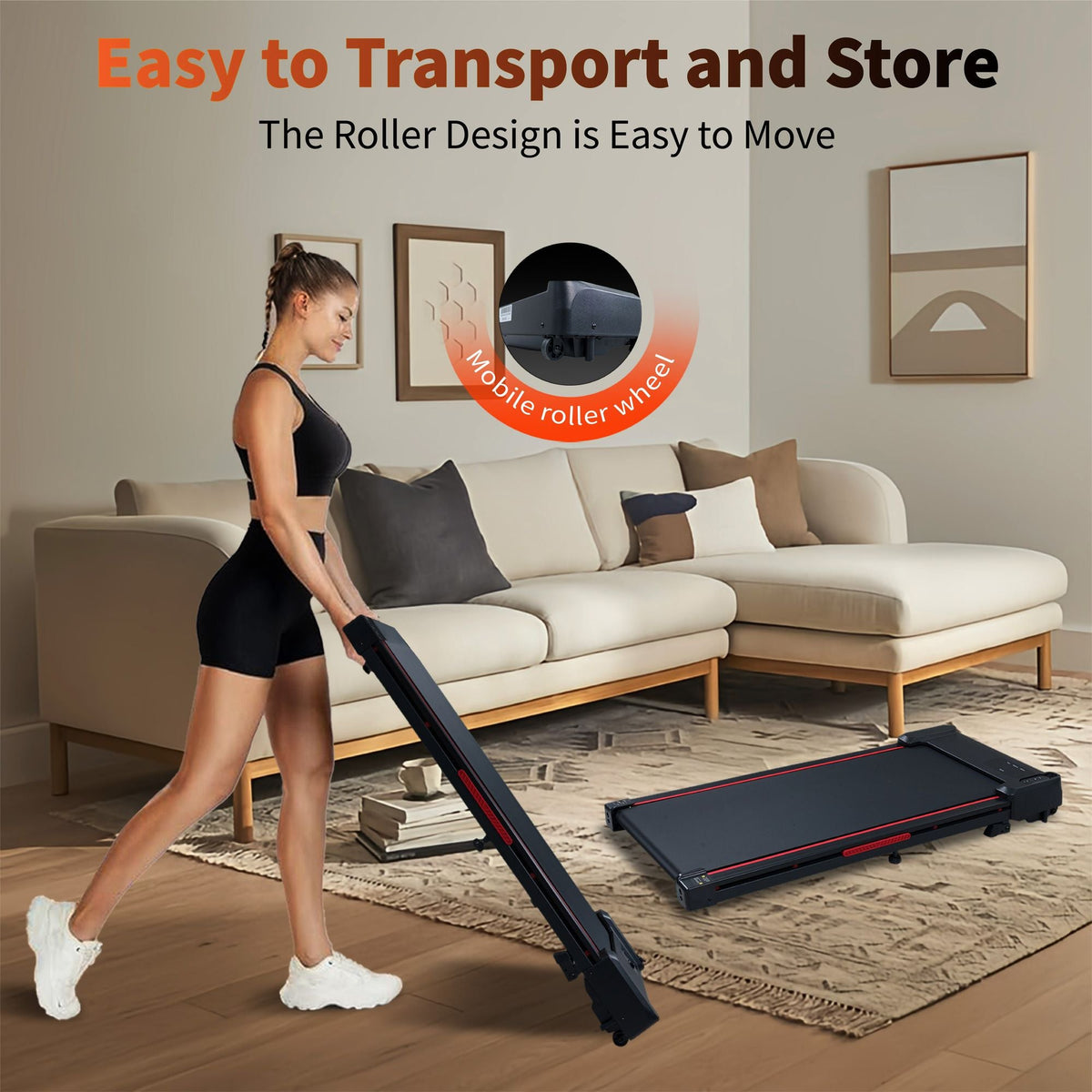 Walking Pad Treadmill with 8° Incline, Remote Control 2.5HP Portable Compact Treadmills for Home Office, Treadmill 220 lb Capacity, LED Display