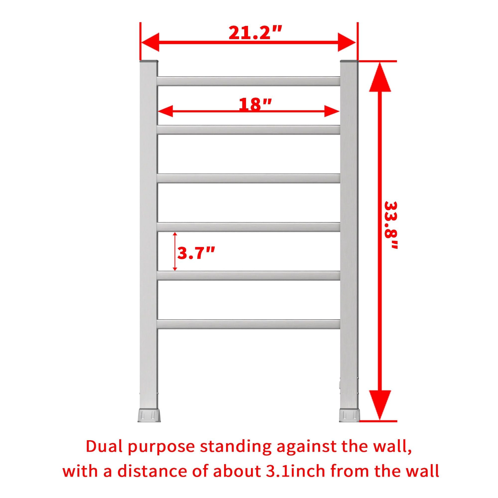 WellNest Heated Towel Rack – 6 Stainless Steel Spa Series