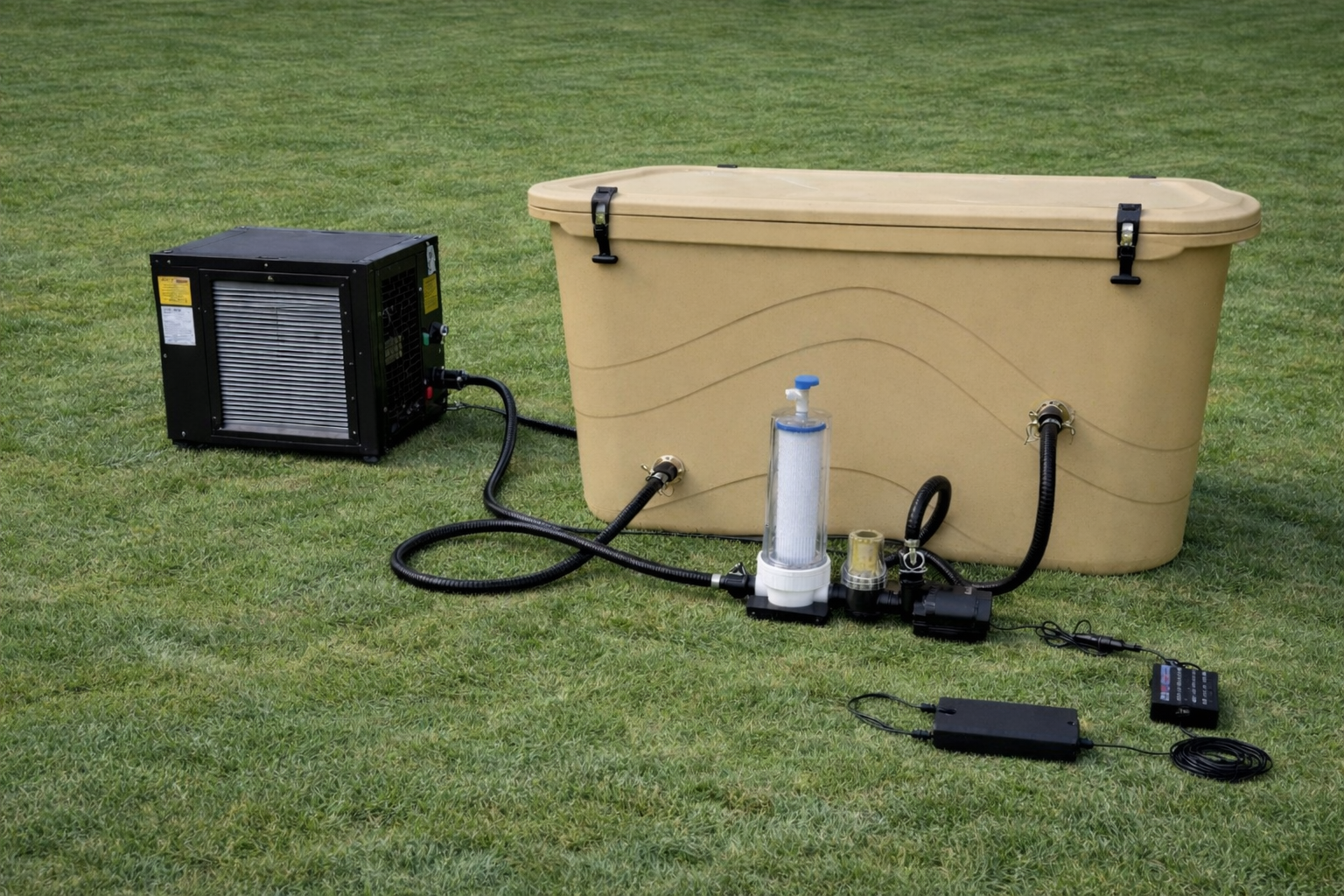 Frozin Complete Cold Plunge System - Tan