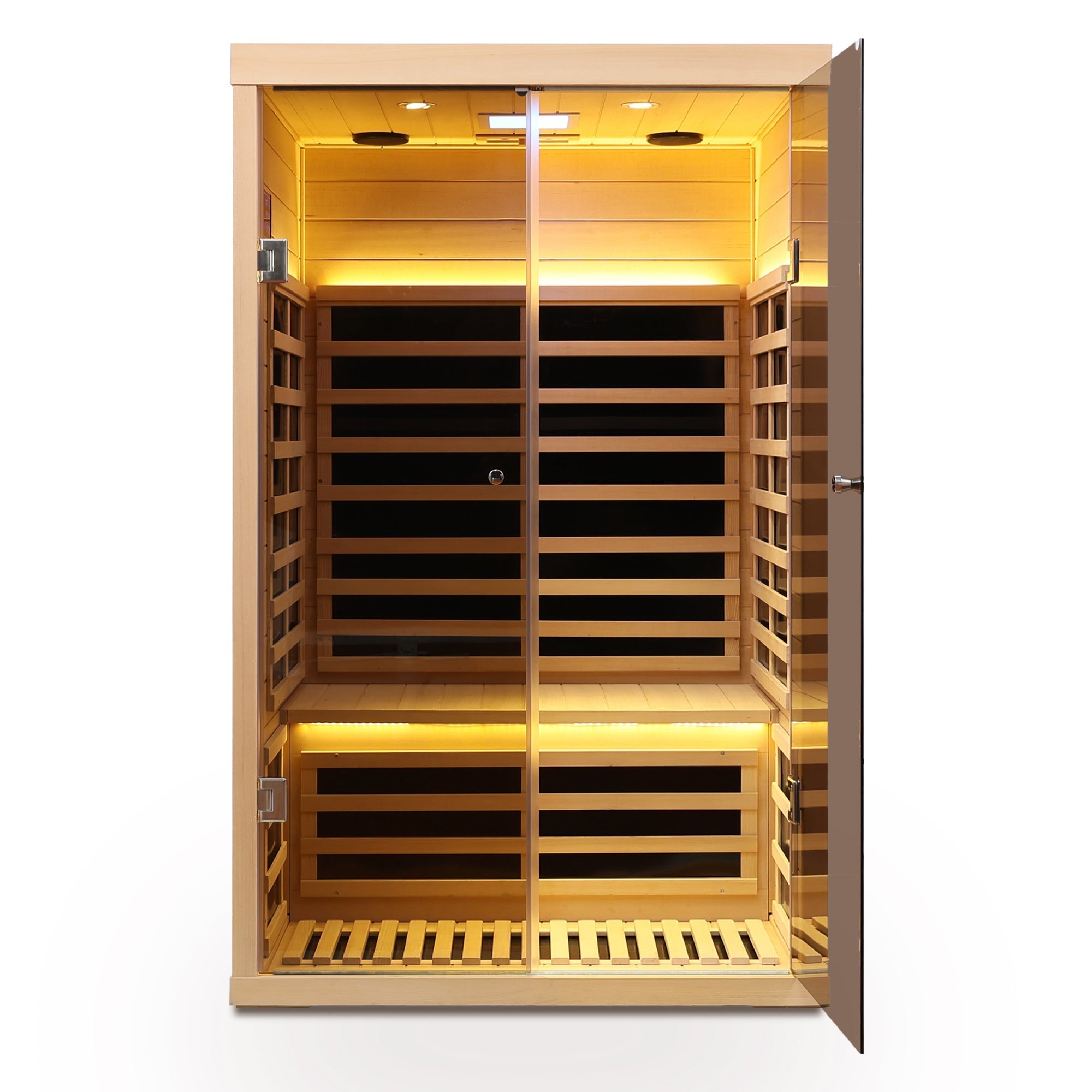 WellNest 2-Person Hemlock Infrared Sauna – Panoramic Double Door Series