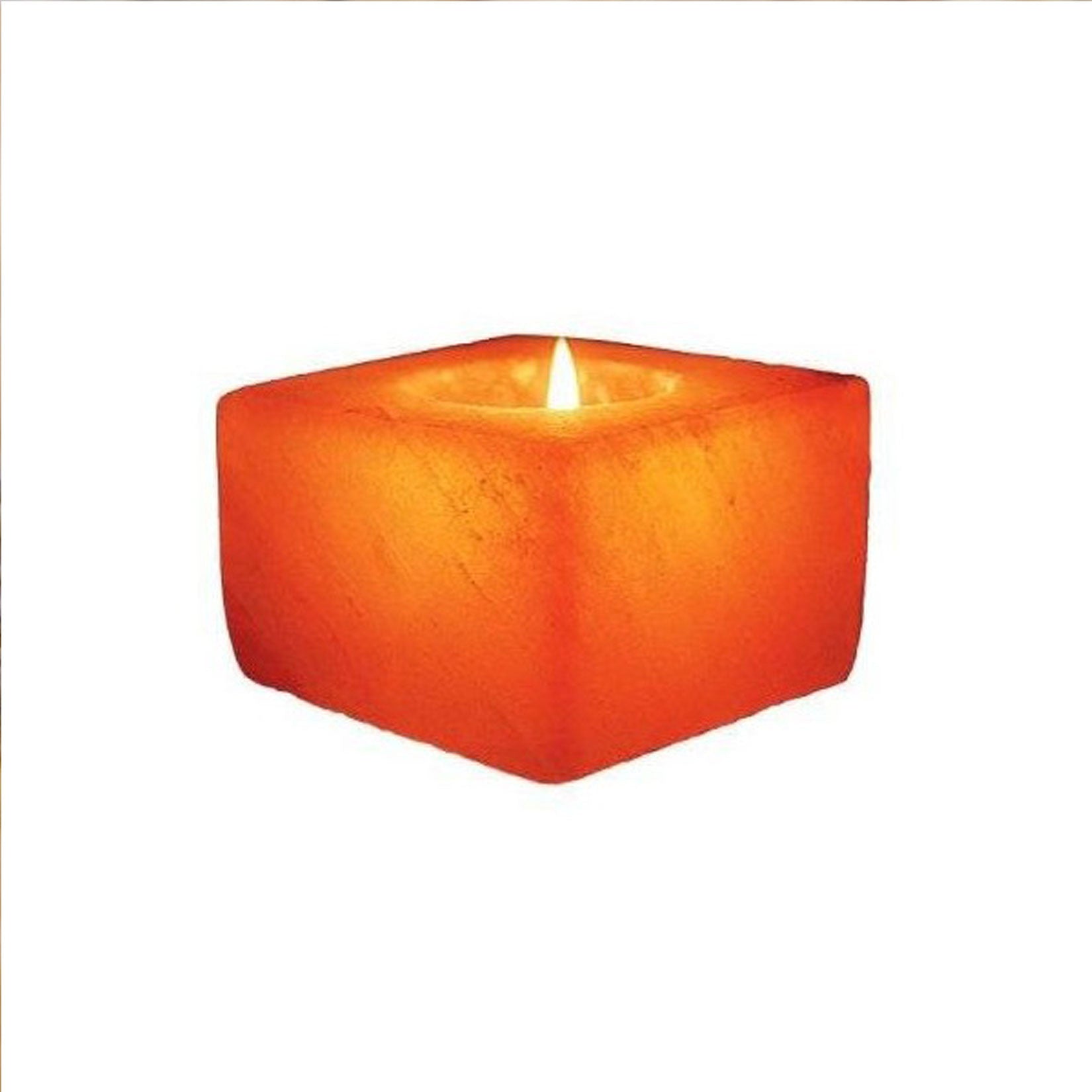 Square Himalayan Salt Candle Holder