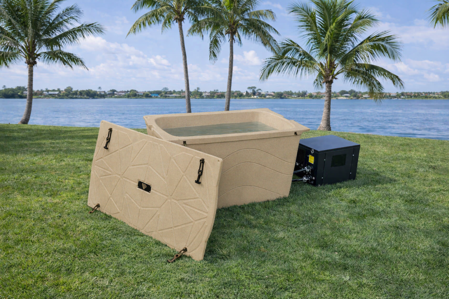 Frozin Complete Cold Plunge System - Tan