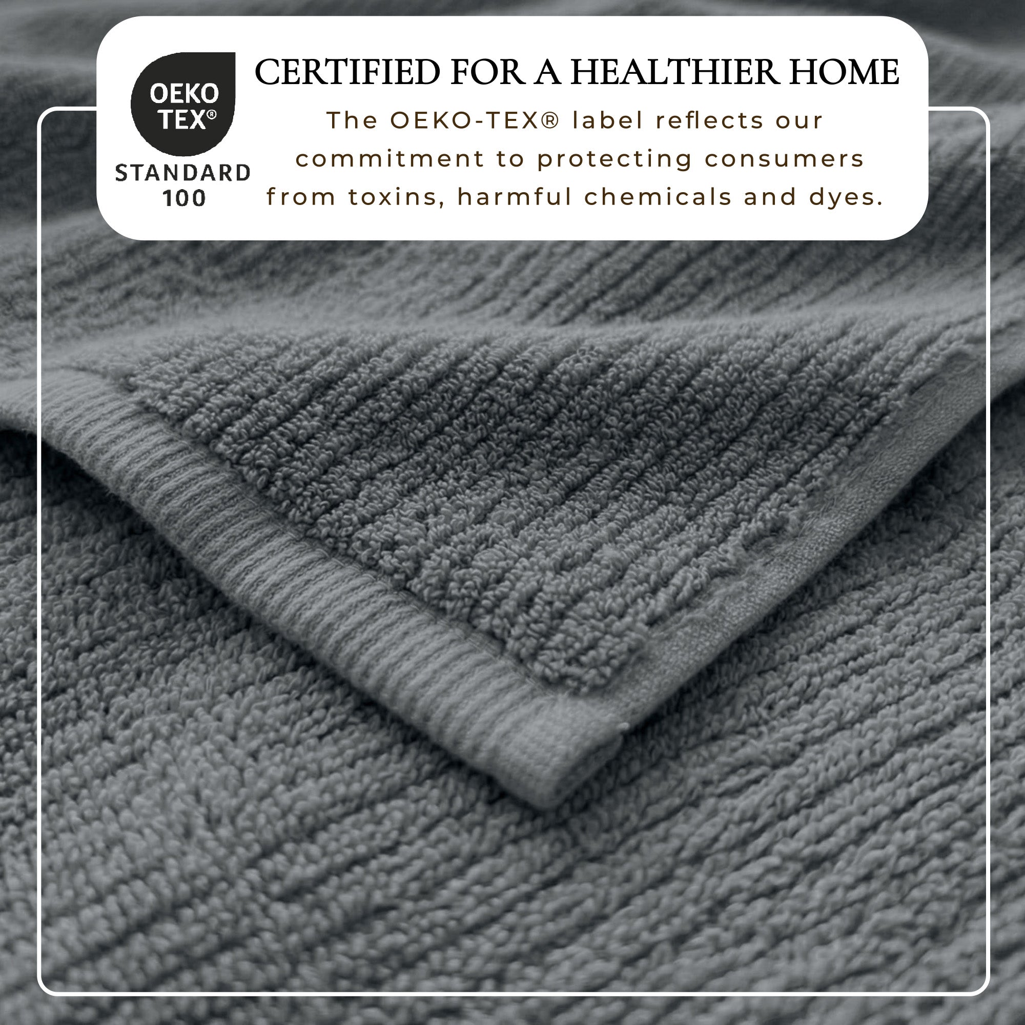 WellNest Ribbed Cotton Towel | 6-Piece Bath Towel Set - Georgiana Collection