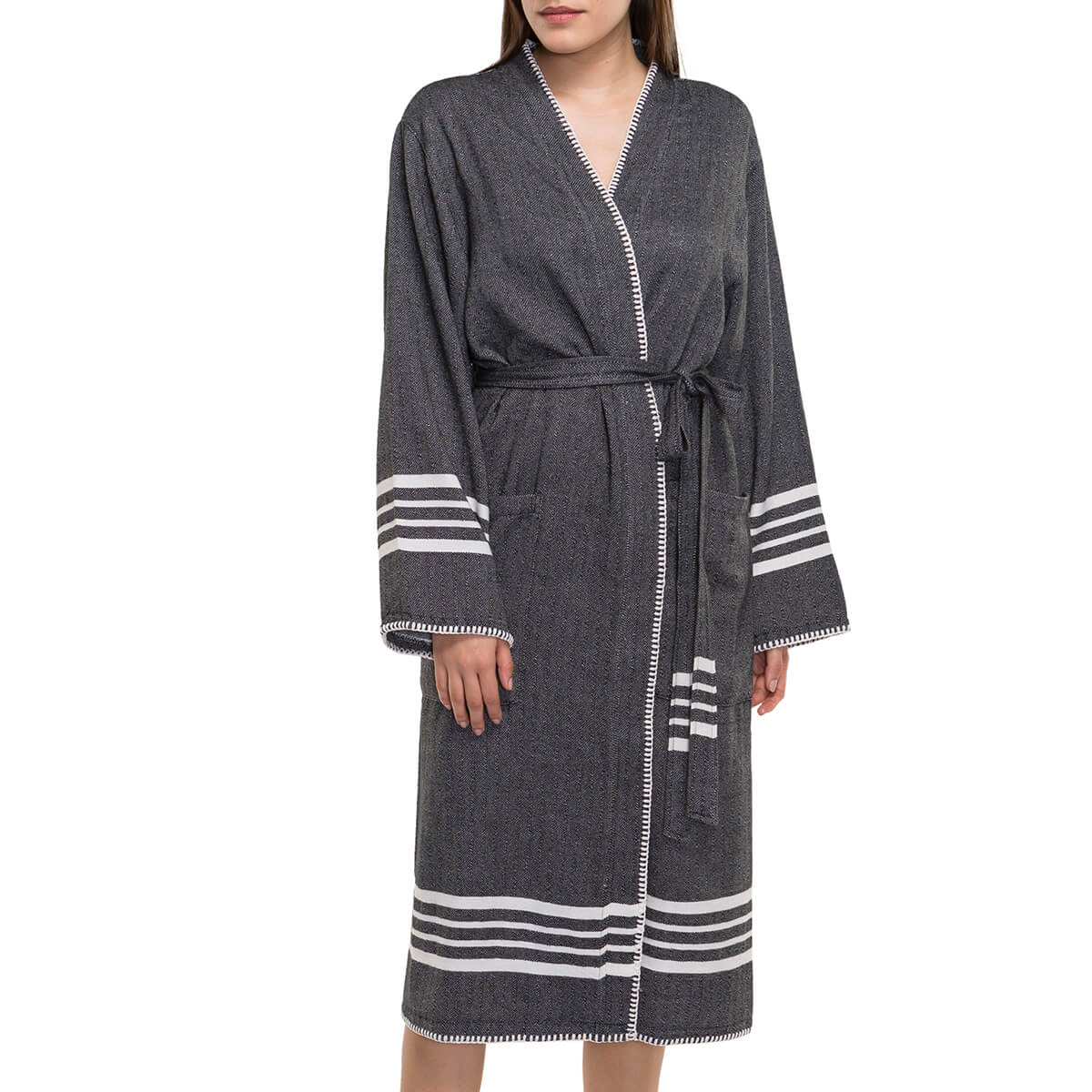 WellNest Organic Turkish Kimono Spa Robe | Lightweight Luxury