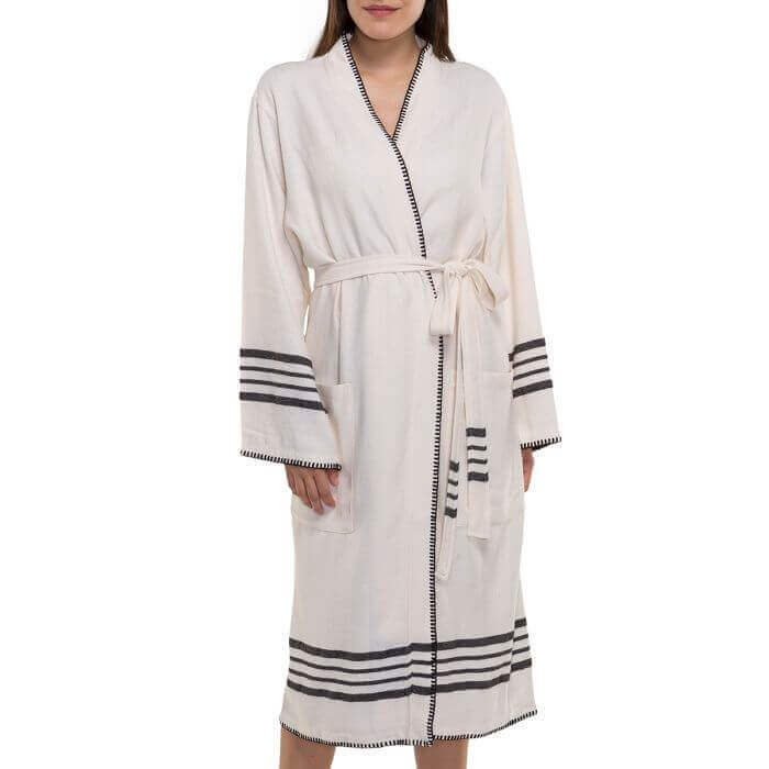 WellNest Organic Turkish Kimono Spa Robe | Lightweight Luxury