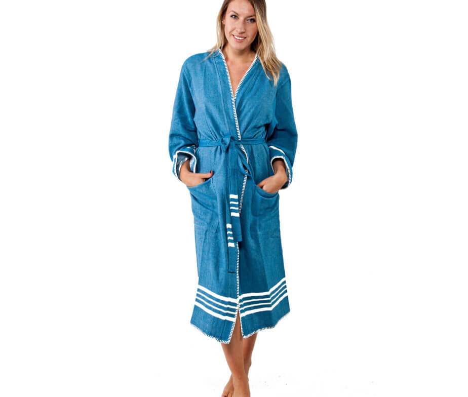 WellNest Organic Turkish Kimono Spa Robe | Lightweight Luxury