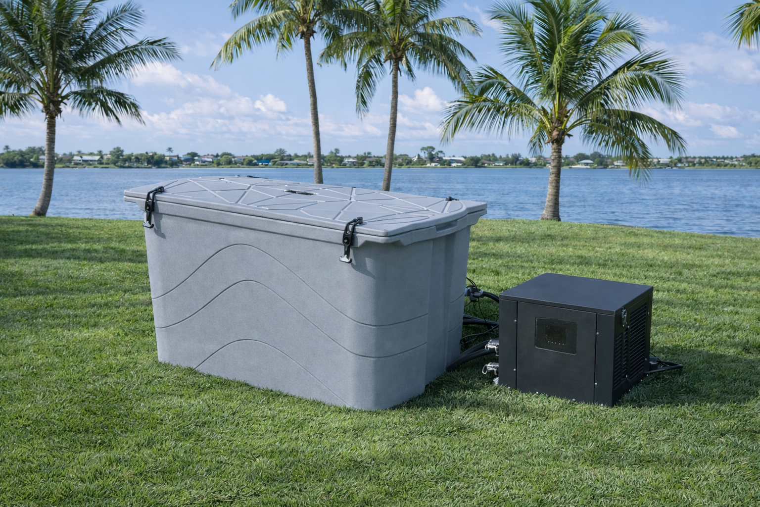 Frozin Complete Cold Plunge System - Grey Granite