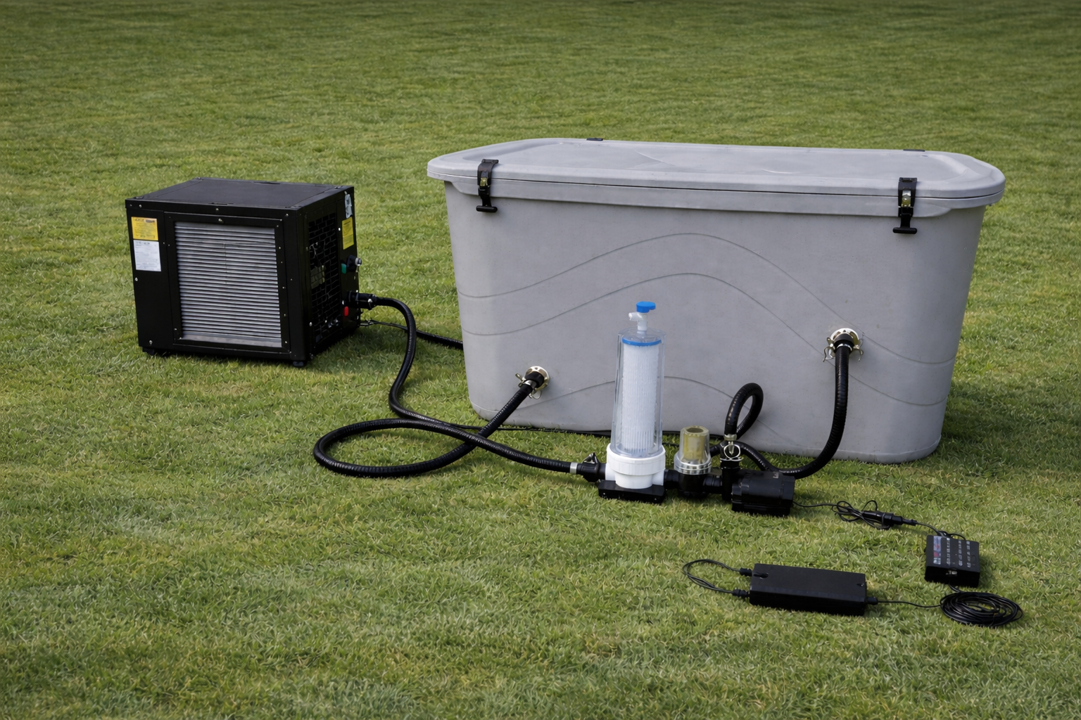 Frozin Complete Cold Plunge System - Grey Granite