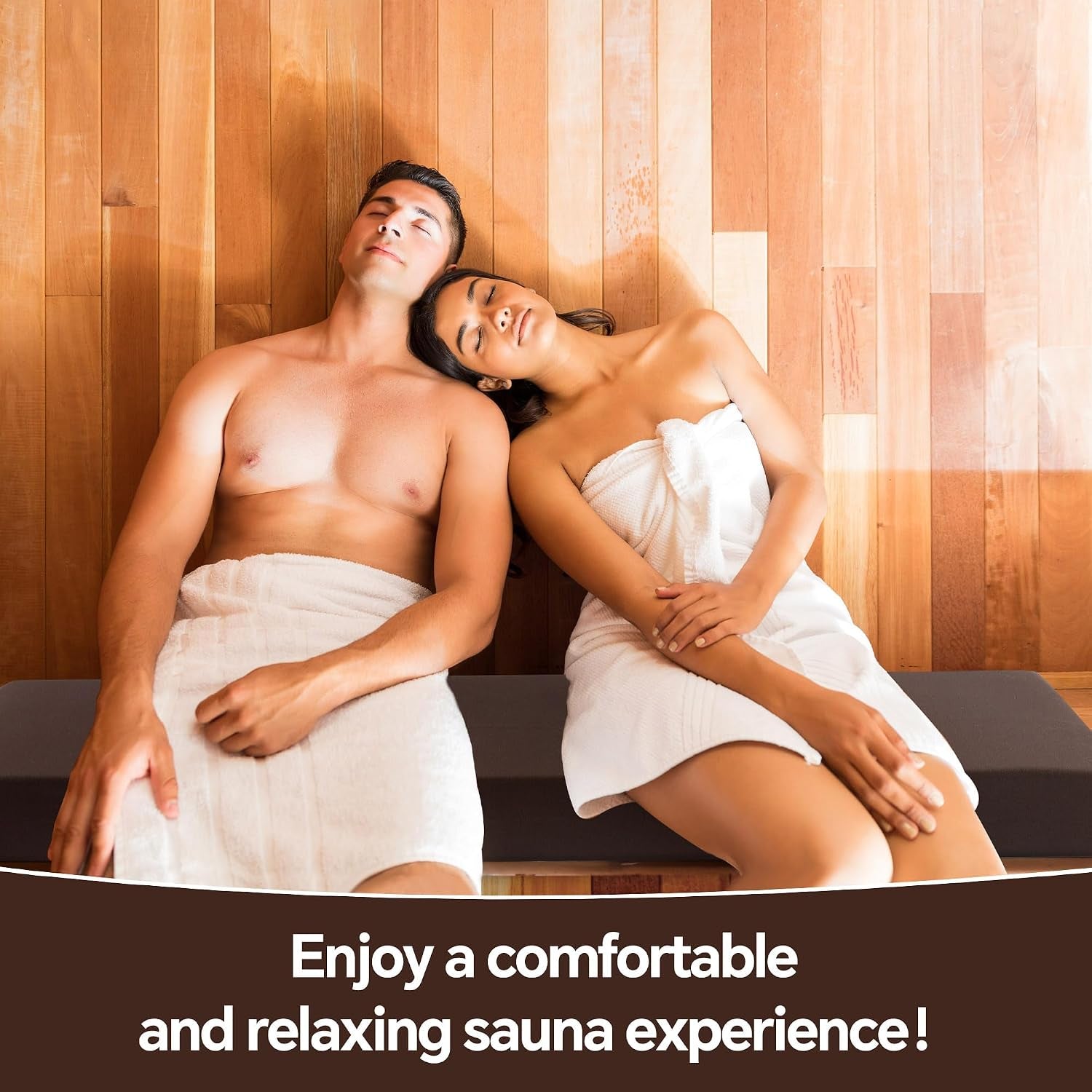 Waterproof Sauna Seat Cushion, Thick High-Density Foam Heat Insulation Mat for Sauna Bath House Shower Room, Sauna Accessories for Infrared Sauna Resting(Brown)