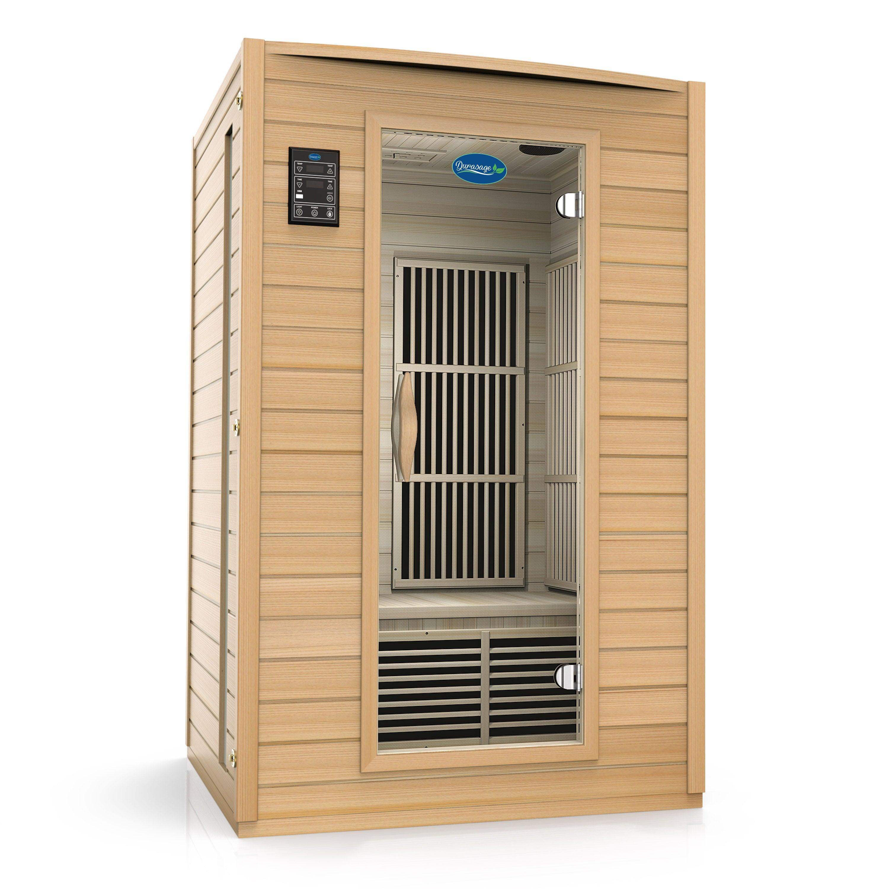 WellNest 2-Person Carbon Infrared Sauna - Canadian Hemlock  (by Durasage)