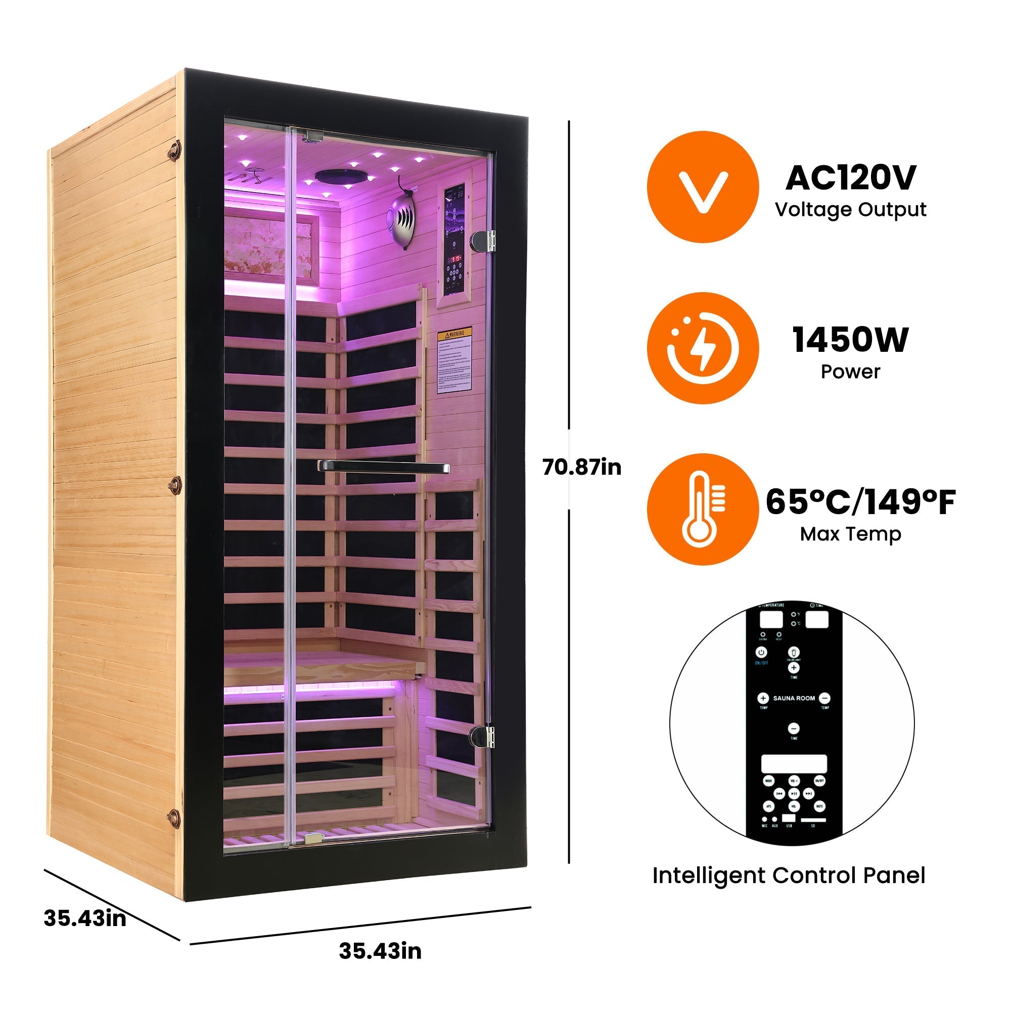WellNest 1-Person Full Spectrum Infrared Sauna – Compact Series