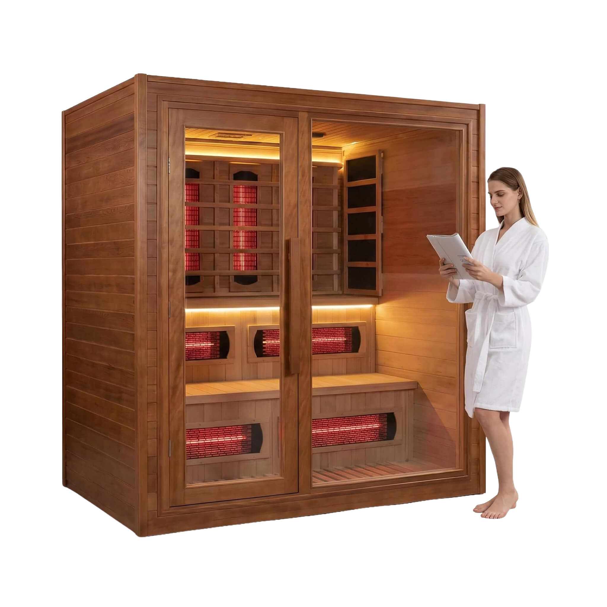 WellNest Rövia Elvaria | 4-Person Indoor Hybrid Sauna – Canadian Red Cedar [Made-To-Order]