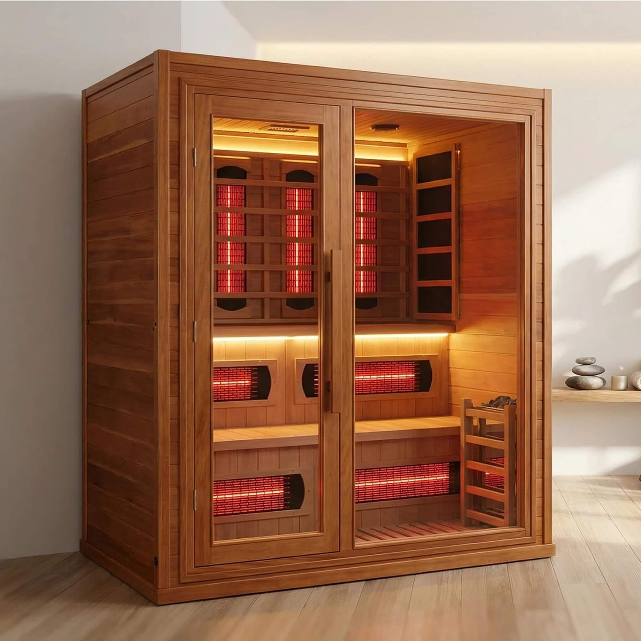 WellNest Rövia Elvaria | 4-Person Indoor Hybrid Sauna – Canadian Red Cedar [Made-To-Order]