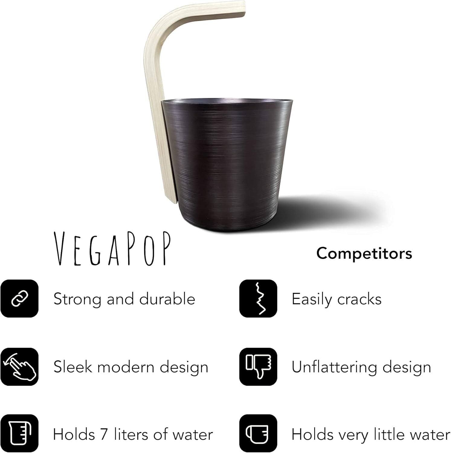Premium Aluminum Sauna Bucket with Long Handle Ladle- Perfect Sauna Accessories for Spa Sauna and Home Sauna or Steam Room- Sauna Spa Accessories Kit Includes Bucket and Ladle (Bronze)