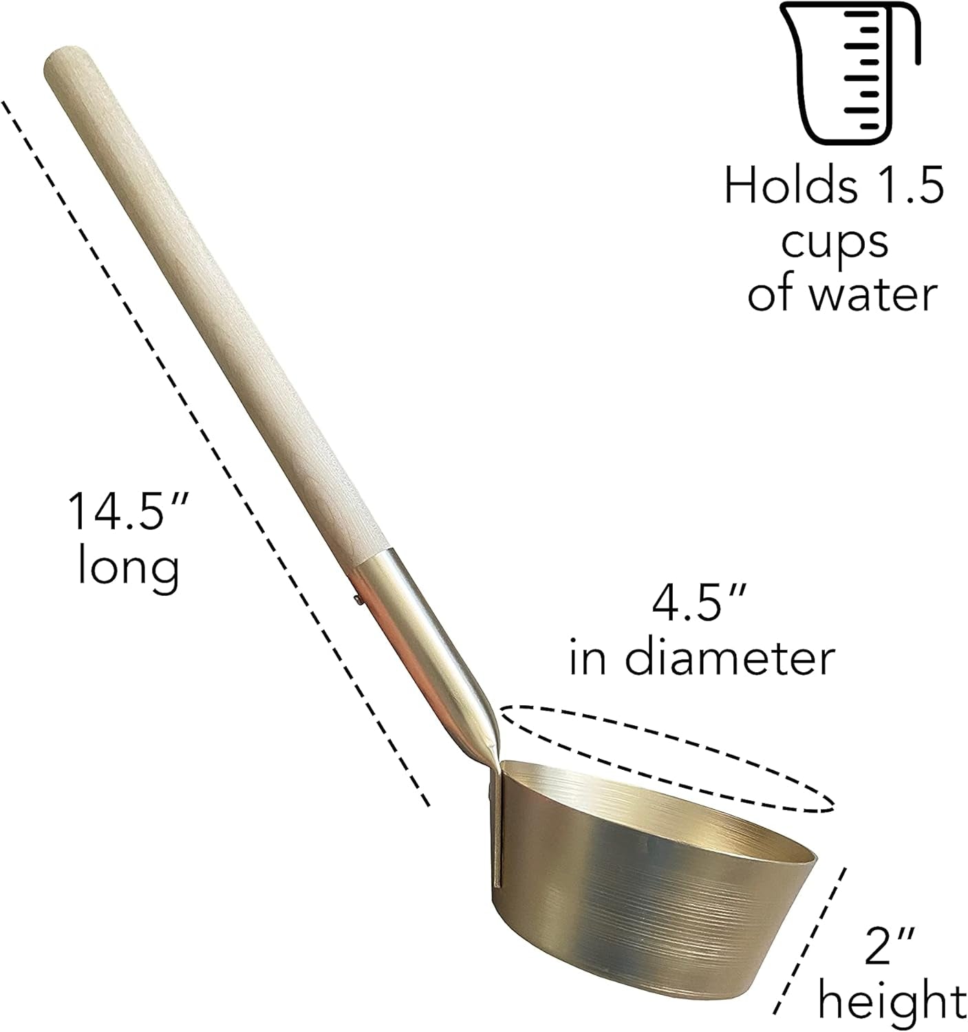 Premium Aluminum Sauna Bucket with Ladle- Sauna Accessories for Spa Sauna and Home Sauna and Steam Room (Gold)