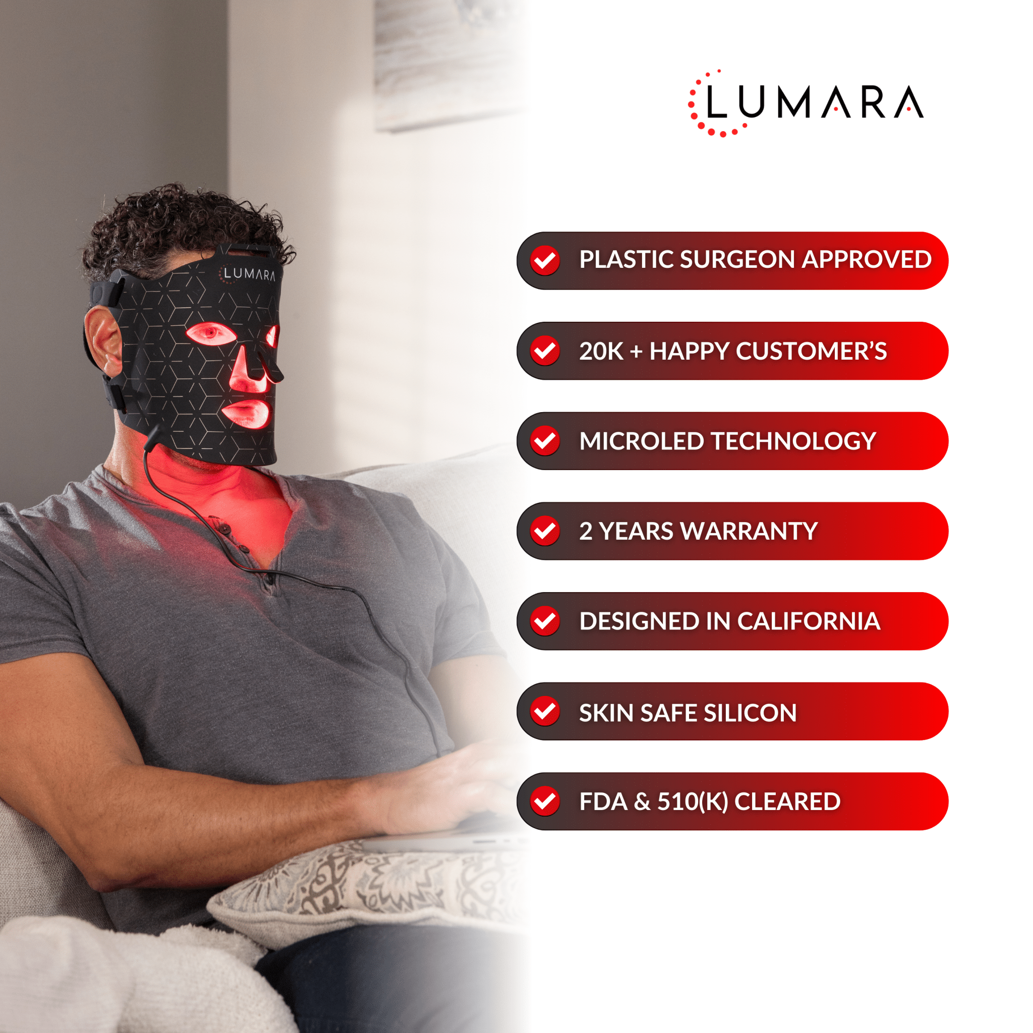 WellNest VISO™ Micro-LED Red Light Therapy Mask (FDA Certified)
