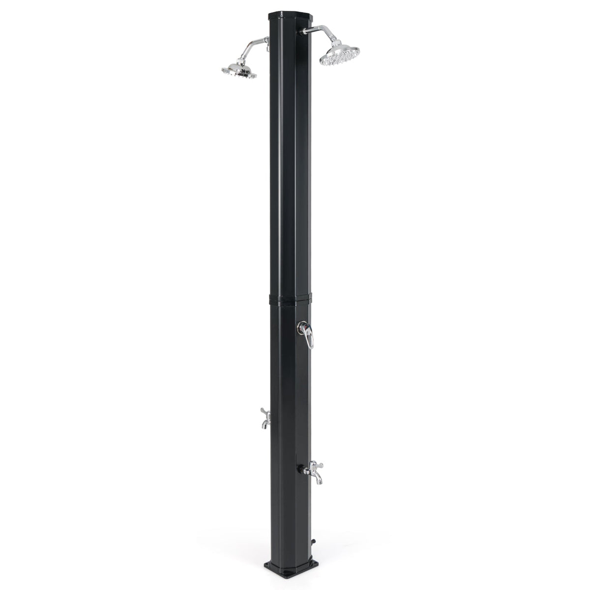 9.3 Gallon Solar Heated Outdoor Shower with Dual Shower Heads-Black
