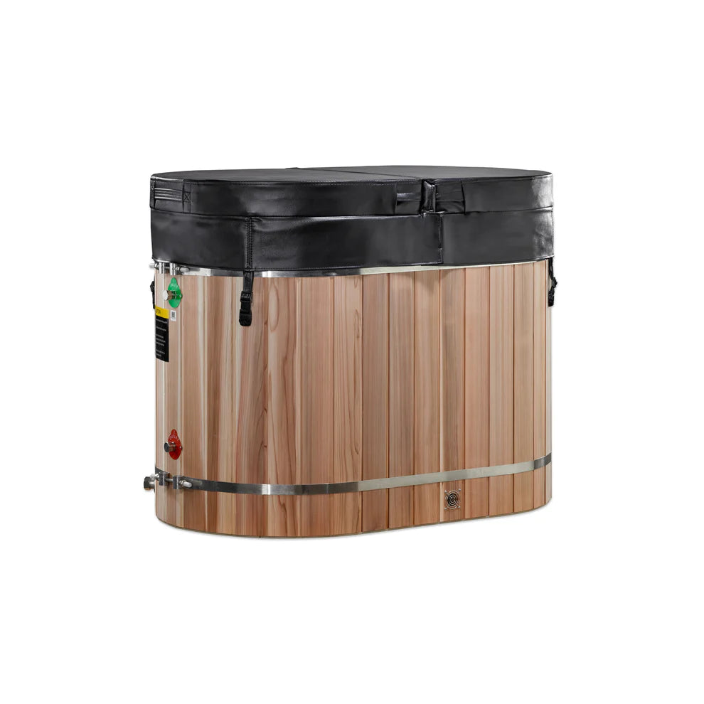 DCT Oval Barrel Tub Cold Plunge (50-P) Pacific Cedar - 34 IN-OUT without Motor