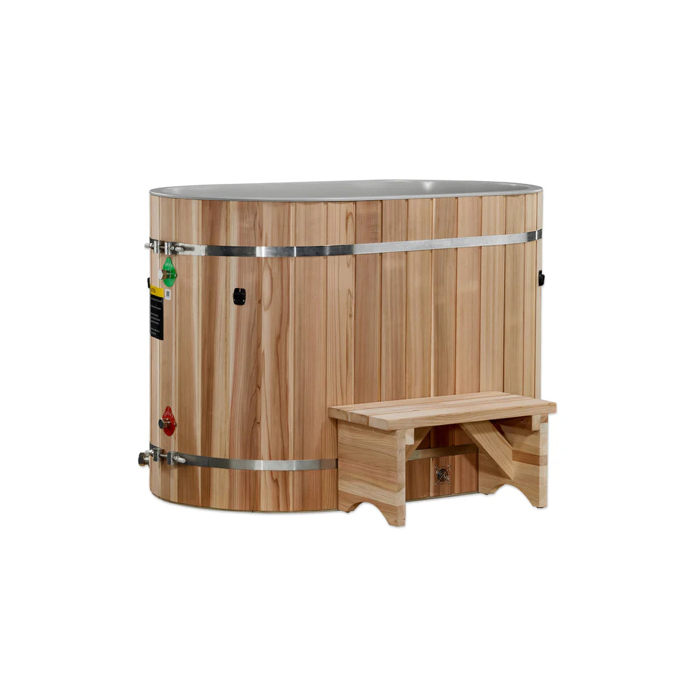 DCT Oval Barrel Tub Cold Plunge (50-P) Pacific Cedar - 34 IN-OUT without Motor