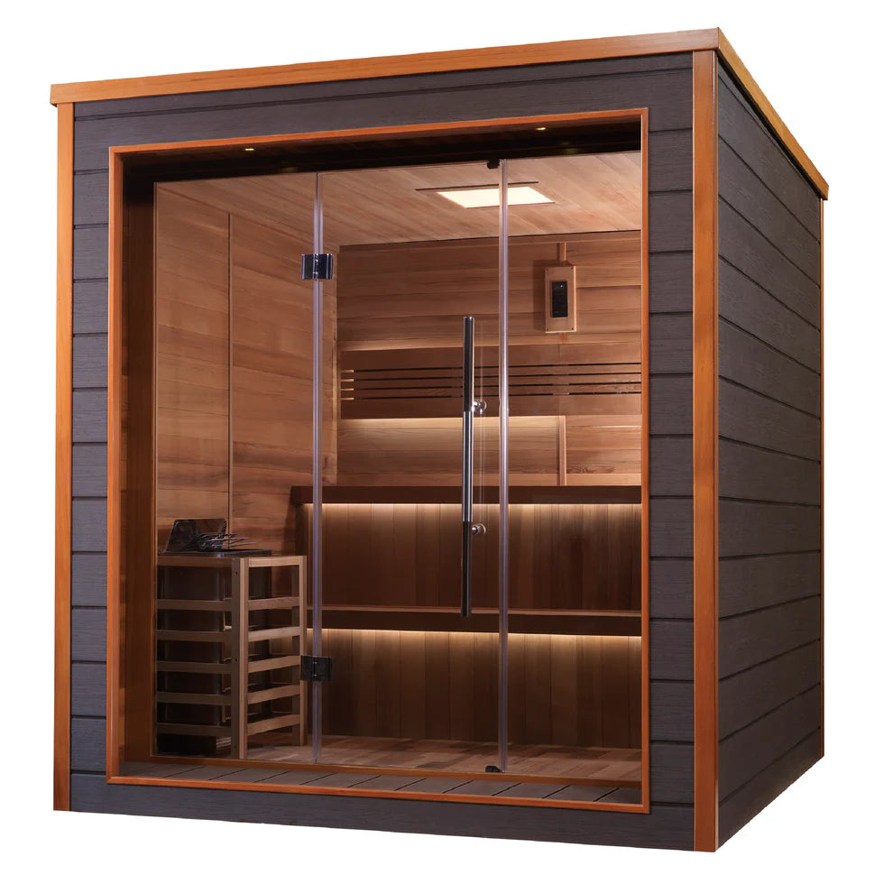 Golden Designs Bergen | 6-Person Indoor/Outdoor Traditional Sauna