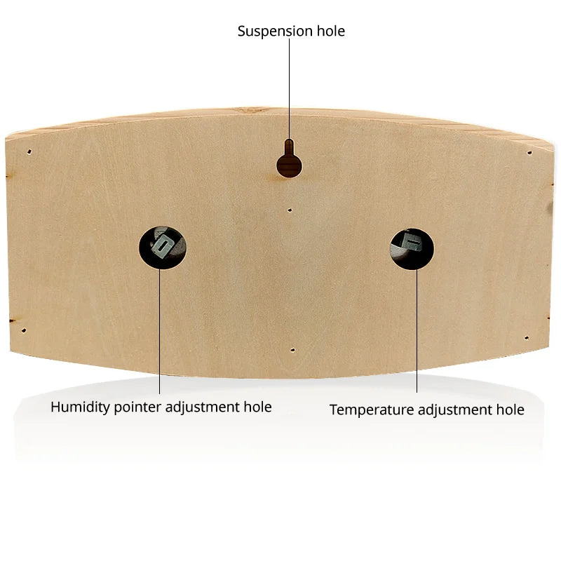 Wooden Sauna Thermometer & Hygrometer — Temperature + Humidity Gauge